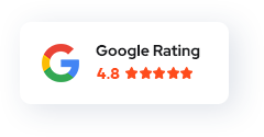 Rating de google de 4.8 estrellas